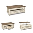 thumbnail image 5 of Signature Design by Ashley Realyn Lift Top Coffee Table – Cottage Two-Tone, Chipped White & Distressed Wood, Storage Drawer, Spring-Lift Top, 5 of 7