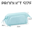 thumbnail image 5 of Trousse à Crayons Esthétique Multi-Compartiments en Toile Surdimensionnée, Imperméable, Poignée Portable, Fermeture Éclair, pour Bureau, École, Adolescents, Adultes, Bleu, 5 of 5