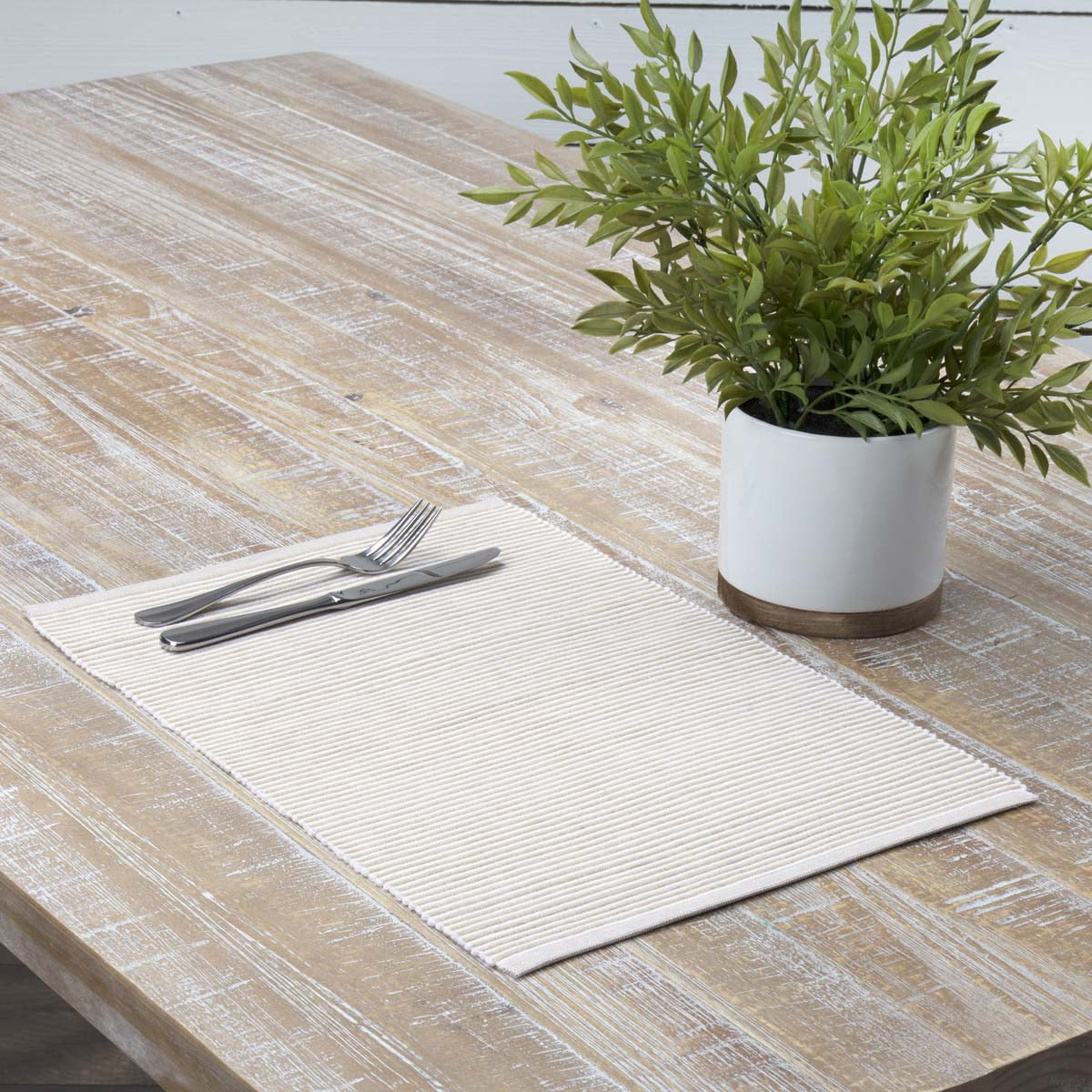 Ribbed Placemat in Taupe Set of 6