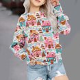 thumbnail image 2 of Odeerbi Toddler Girls Christmas Crewneck Sweatshirts Fall Winter Pullover Sweatshirt Christmas Printed Long Sleeve Sweatshirt Toddler Clothes Pink, 2 of 9