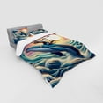 thumbnail image 2 of Ambesonne Nautical Bedding Set 4 Pcs, Archer Wild Cat on a Whale, Queen, Teal Purple and Orange, 2 of 2