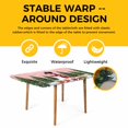 thumbnail image 4 of Pink Christmas Table Cloths for 5 Foot Rectangle Tables, Xmas Tree Snowflake Winter Gifts Patio Waterproof Elastic Fitted Tablecloths, Washable Rectangular Table Cover for Camping, 4 of 8