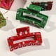thumbnail image 2 of 4pcs Set elegant & Cute Christmas Print Hair Claw Clips - Large Rectangular Shark Clip for Stylish updos, 2 of 7