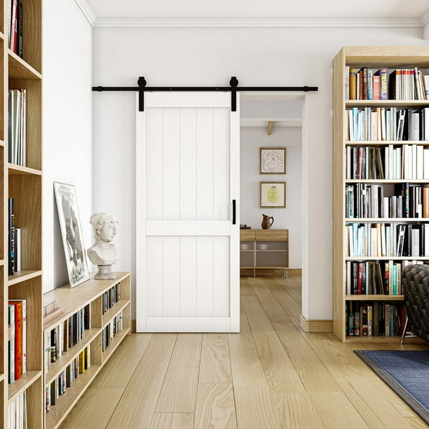 36"x 84" Sliding Barn Door With Hardware Kit Included MDF Doors Covered