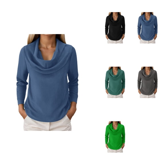 Casual Knit Pullover Sweater Long Sleeve Loose Fit Solid Color Top For Everyday Comfort