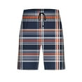 thumbnail image 5 of Mens Shorts Drawstring Elastic Waist Plaid Pocket Sleep Shorts Casual Lounge Bermuda Shorts Purple XL, 5 of 6
