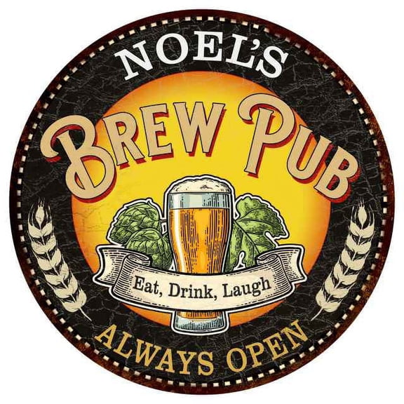 NOEL'S Beer Pub Man Cave Metal Sign Home Wall Decor 14 inch Round 100140025097