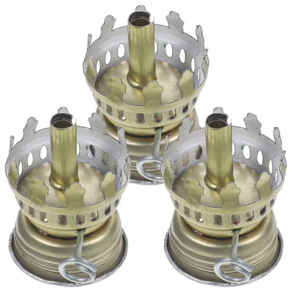 3pcs Kerosene Oil Lamp Burner Replacement Set with Wick Holder for Indoor Oil Lamps and Lanterns