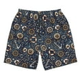 thumbnail image 3 of Uemuo Nautical Pattern Men's Swim Trunks Hawaiian Beach Bathing Suit Swimsuits Beach Quick-Dry Shorts with Pockets-Small, 3 of 9