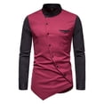 thumbnail image 1 of Camisa de primavera y verano para hombre, camisa de manga larga con cuello Irregular y botones a la moda para hombre Pompotops  oipoqjl47460, 1 of 9