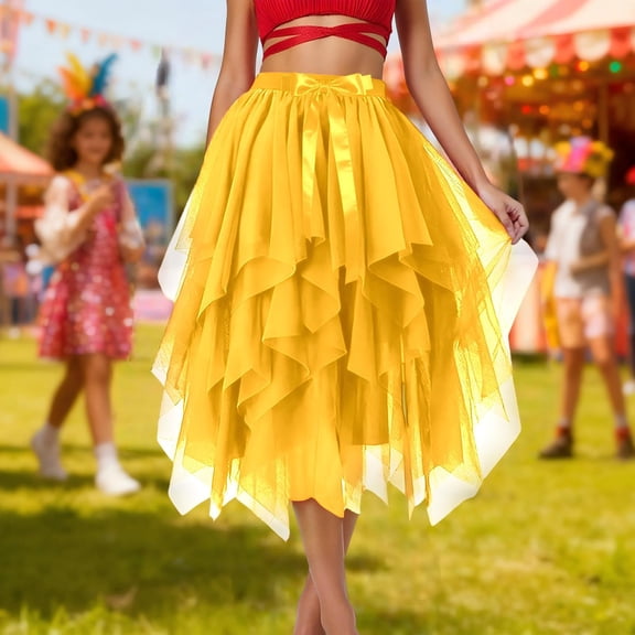Tulle Skirts for Women Short Fairy Skirt Tutu A-Line Mesh Layered Spring Skirts