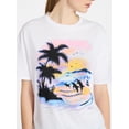 thumbnail image 4 of No Boundaries Graphic Oversized Boyfriend Tee, Women's XXS-XXL, 4 of 5