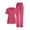 Hot Pink, variant on Women's Anti-Wrinkle Scrub Set V Neck Top & Straight-Leg Pants, Comfy, Flexible Nursing Uniforms with Pockets Gray