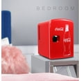 thumbnail image 6 of Coca-Cola Mini Fridge 4L 6 Can, Red Portable Beverage Cooler with AC/DC Car Adapter for Travel, Bedroom, Office, Dorm, 6 of 20