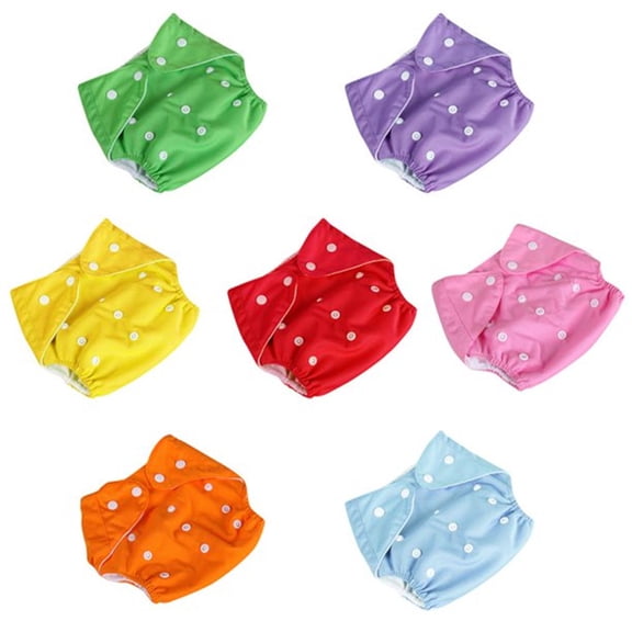 Casewin 8 Pack Adjustable Reusable Swim Diaper Potty Training Pants Cloth Diaper for Baby and Toddler, 0-1 Year,Multicolor