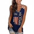 thumbnail image 6 of JULMCOMO 4th of July Tank Tops for Women Patriotic V Neck Independence Day Shirt Stars Stripes 1776 Summer Sleeveless Shirts Navy M, 6 of 6