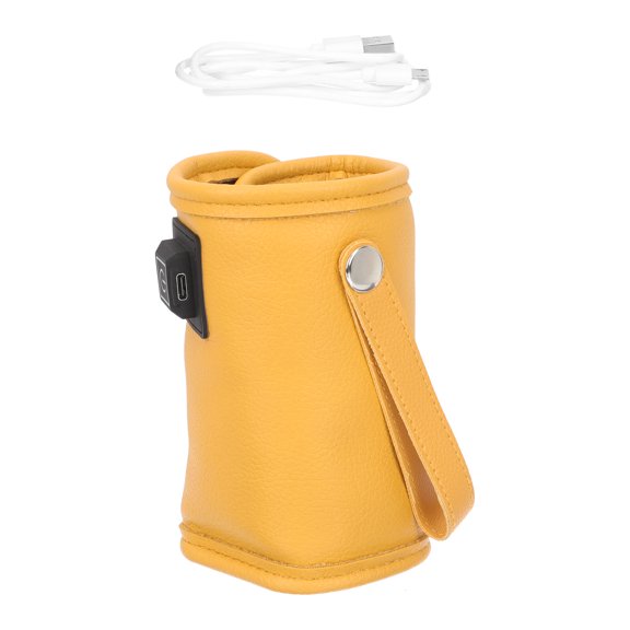 MEIBUTYUP Portable Travel Baby Bottle Warmer USB Powered with Orange Sleeve Fast Heating for Infant Feeding