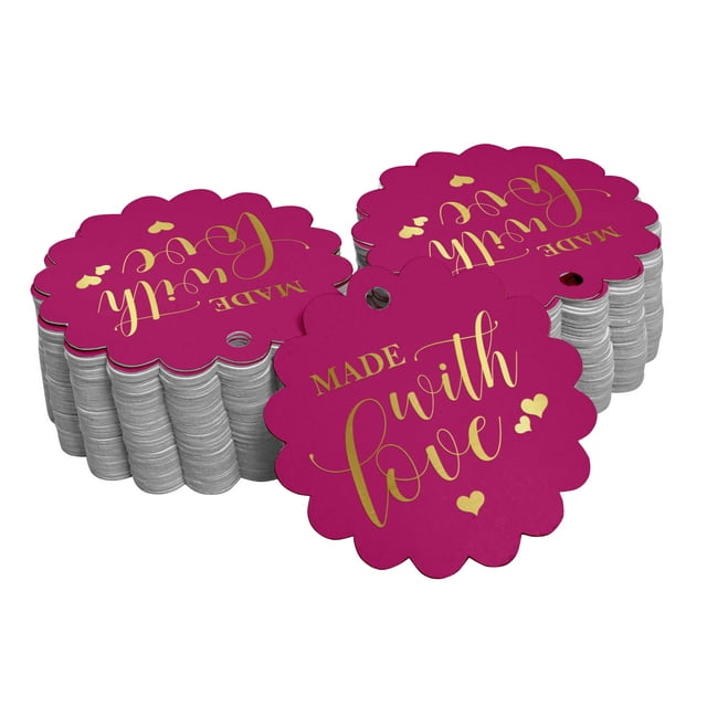 Inkdotpot Gold Foil Paper Hang Tags Made With Love Wedding Favor Tags 100 Pieces