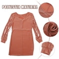 thumbnail image 3 of Vestido ajustado de fiesta sexy para mujer, estilo discoteca, con escote en V, borlas y manga larga, ideal para cócteles y fiestas - Talla L (Dorado), 3 of 8