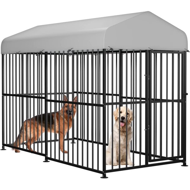 VIVIJASON Large Outdoor Dog Kennel, Heavy Duty Metal Frame Fence Dog