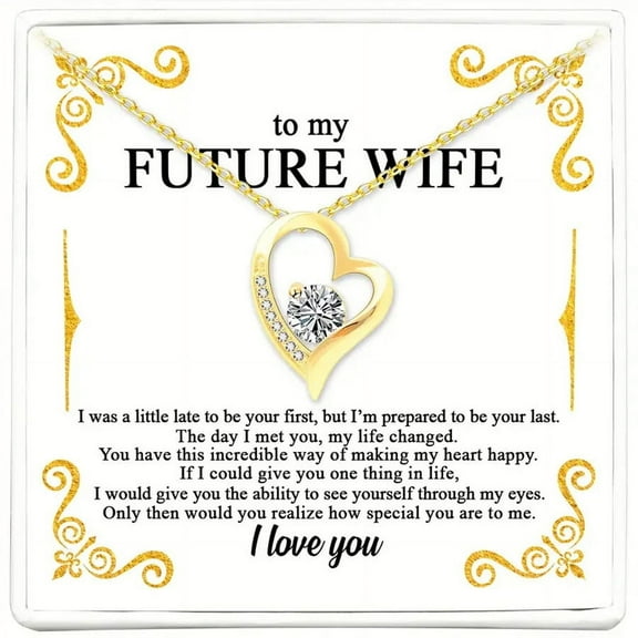 To My Future Wife Necklace Christmas Gift For Girlfriend, Birthday Soulmate Gifts For Her, Soulmate Necklace For Women