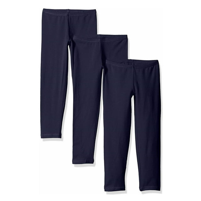 Hanes Legging en Jersey pour Filles, Lot de 3, L, Marine