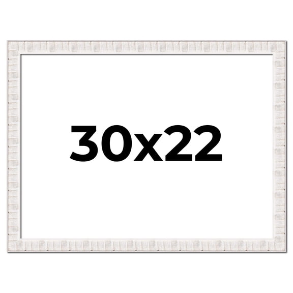 30x22 Frame White Sonoma Rustic Wood Picture Frame | 1.5 Inch Moulding Width | Complete with UV