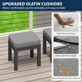 thumbnail image 3 of Aluminum Patio Ottoman Set of 2, Outdoor Furniture Footstools Set with Waterproof Removable Cushion, Modern Ottomans Footrest Seat Furniture for Patio, Garden, 3 of 6