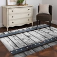 thumbnail image 5 of 4x6 Area Rugs, Grey Wood Grain Non-Skid Rubber Backing Large Rectangle Rugs - Living Room Bedroom Home Office, Country Vintage Barn Door Rustic Lodge Indoor Floor Mat Carpets Washable Rug, 5 of 9