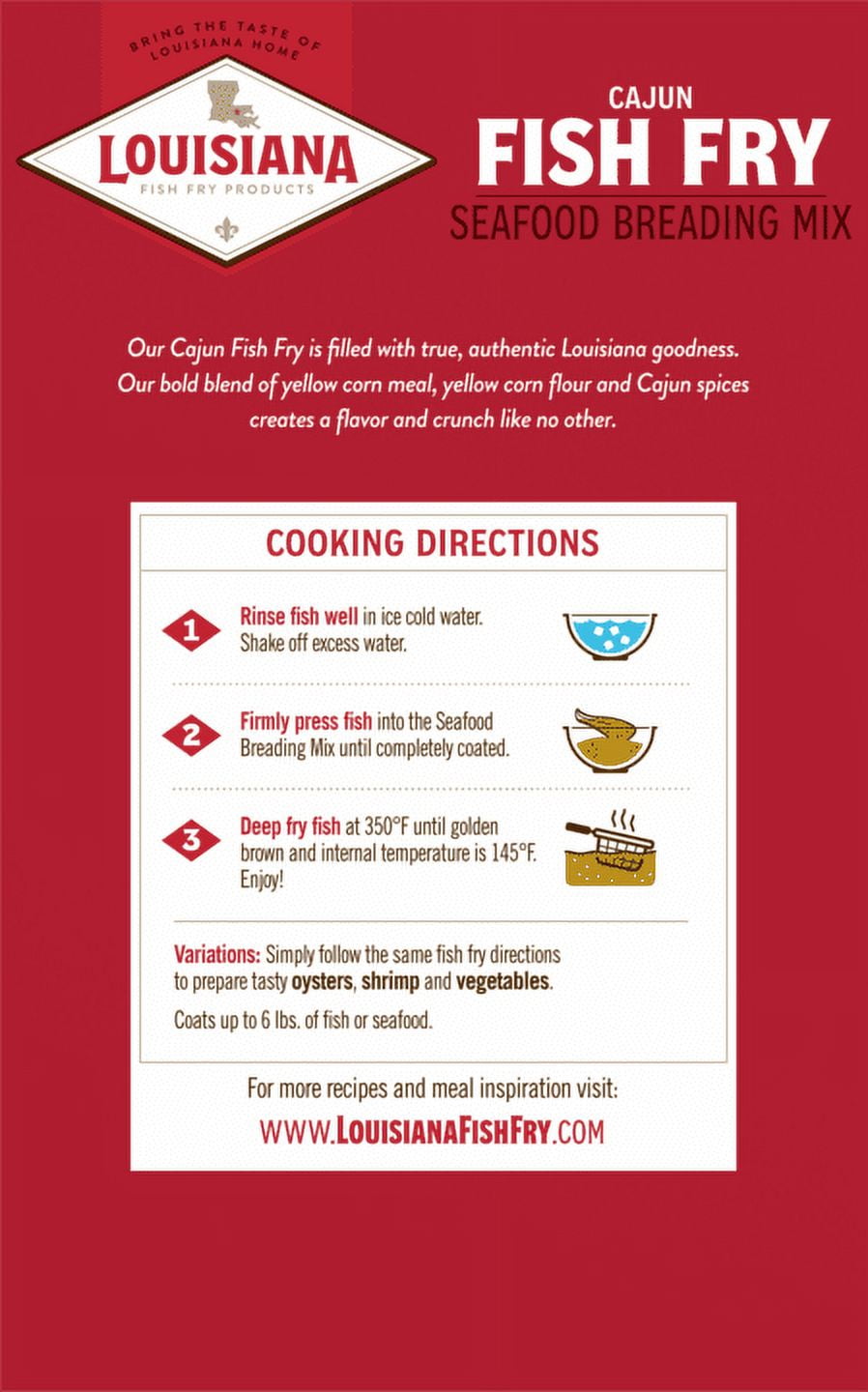 (4 pack) Louisiana Fish Fry Products Cajun Spicy Seasoned Breading Mix, New Orleans Style, Dry Coating, 22 oz Box