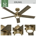 thumbnail image 5 of Hunter - Erling Indoor Ceiling Fan With Light, Remote, 52-inch, Luxe Gold, Modern-style, 6-speed WhisperWind Motor, Energy Star, 52849, for Living Rooms, Bedrooms, 5 of 18