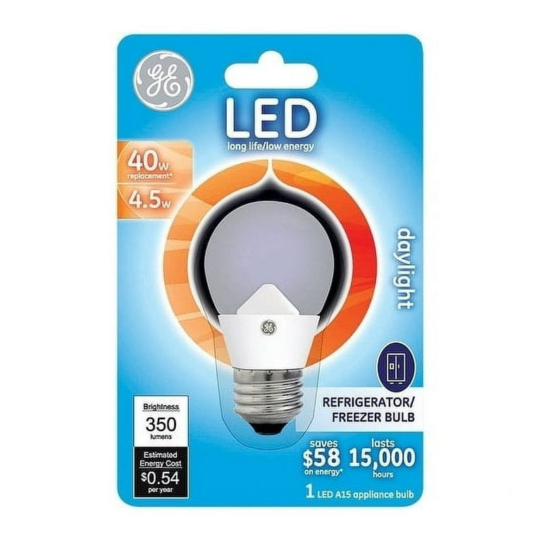 GE Lighting LED Refrigerator Light Bulb A15 Appliance 40w