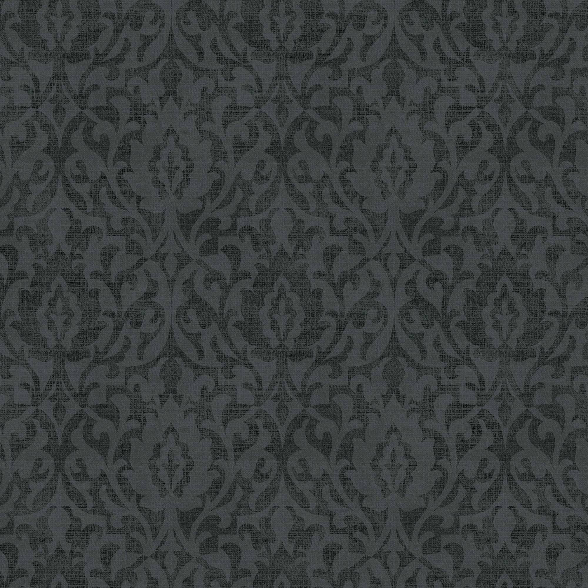Waverly Inspirations Cotton Duck 54" Damask Black Fabric, Per Yard