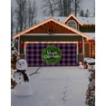 thumbnail image 4 of Garage Door Banner Cover 7 x 16 ft, Merry Christmas Wreath Buffalo Purple and Black Plaid Christmas Garage Door Decorations Holiday Christmas Backdrop Decor for Winter New Year Xmas Party, 4 of 6
