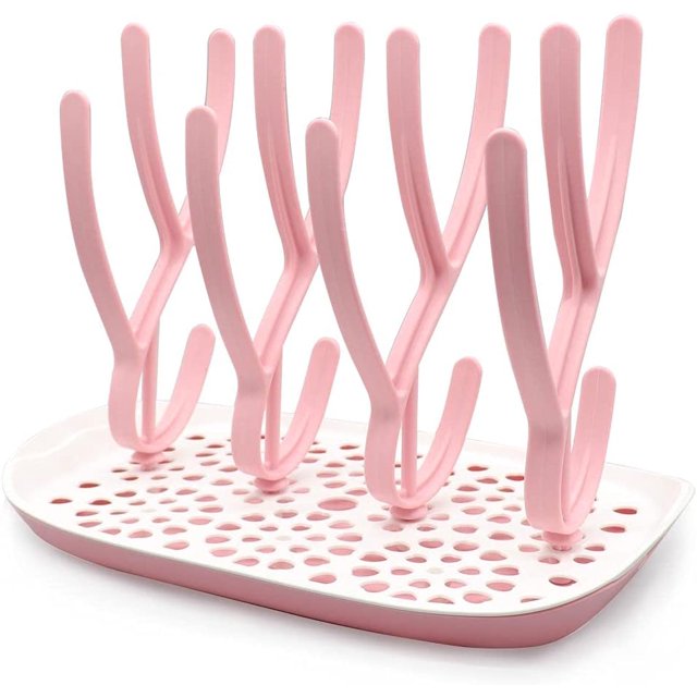 Escurreplatos para biberones, biberones, cepillo, escurreplatos, soporte, escurreplatos, escurreplatos, rosa, sin BPA Xemadio YQ-2787