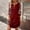 Red, variant on Women's Casual Tennis Dress for Women Solid Lace Splice Sleeve Hollow Round Neck Loose Dress Everyday Easygoing Attire Black M