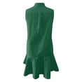 thumbnail image 4 of Solid Color Long Sleeve Turn Down Shirt Dress for Women with Ruffled Hem Long Sleeve Fall Dresses for Women, 4 of 4