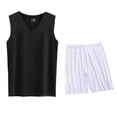 thumbnail image 1 of Conjunto Deportivo de los Hombres, Moda Casual de Color Sólido Cuello en V sin Mangas de Elasticidad Superior para el Desgaste Al Aire Libre, Traje Atlético de Humedad, 1 of 5