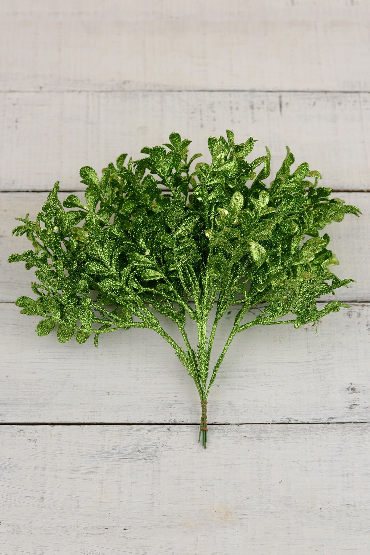 6 Glitter Boxwood Floral Picks