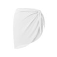 thumbnail image 2 of Gustave Women's Short Sarongs Beach Wrap Sheer Bikini Wraps Chiffon Cover Ups Skirt for Swimwear Swimsuit (White), 2 of 7