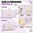 thumbnail image 2 of DAKIMOE 2PCS Makeup Bag Travel Toiletry Bag Cosmetic Bags Organizer Personalized Initial for Birthday Christmas Girl Women Girlfriend Teacher Valentines Day Gifts, 2 of 10