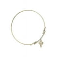 thumbnail image 2 of 8 1/2 inch Round Double Loop Bangle Bracelet w/ Celtic Cross in Gold-Filled, 2 of 3