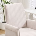 thumbnail image 6 of S-HOME Ergonomic Mid-Back Liftable Office Chair in Striped Fabric with Golden Base and Memory Foam Cushion , White, 6 of 8