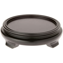 Plymor Black Round Wood Veneer Footed Display Base, 7.5" W x 7.5" D x 2" H (6" Display Diameter)
