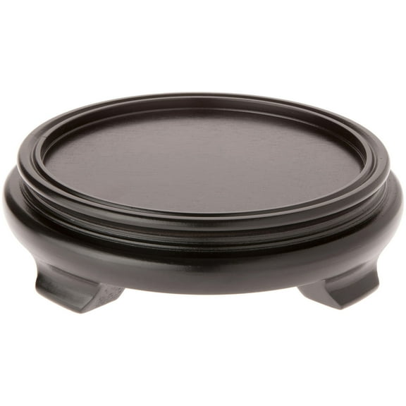 Plymor Black Round Wood Veneer Footed Display Base, 7.5" W x 7.5" D x 2" H (6" Display Diameter)