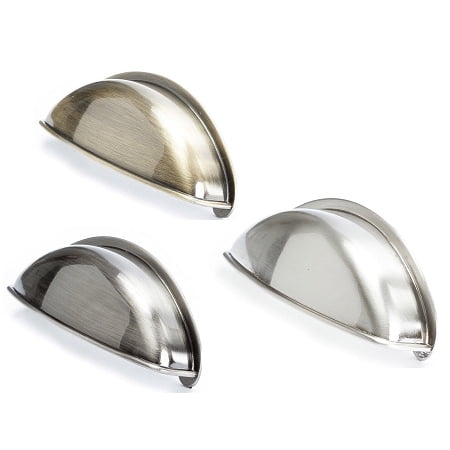 Nickel Opulence Single Handle - Pandora Hardware - Brushed Nickel Zink Alloy Cabinet Handle Drawer Cup