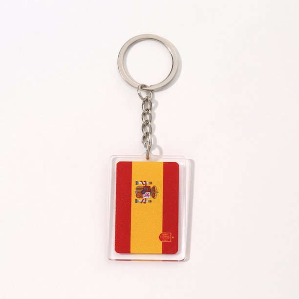 Llavero acrílico de marca inglesa creativa, colgante de llavero acrílico de recuerdo de la Copa Mundial de fútbol,Spanish