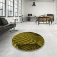 thumbnail image 4 of Ahgly Company Machine Washable Indoor Round Transitional Bakers Brown Area Rugs, 5' Round, 4 of 7