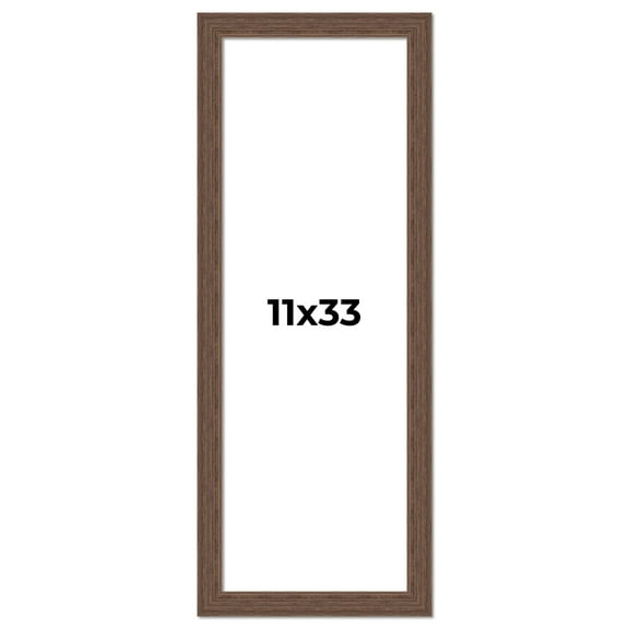 11x33 Frame Brown Farmhouse Solid Wood Picture Frame Width 1.5 Inches | Interior Frame Depth 0.5
