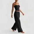 thumbnail image 3 of ZUKMRJPC Two Piece Sets for Women Spaghetti Straps Sleeveless Camisole Shirts Baggy Wide Leg Sweatpants Tracksuit Casual Gym Workout Sets, 3 of 7